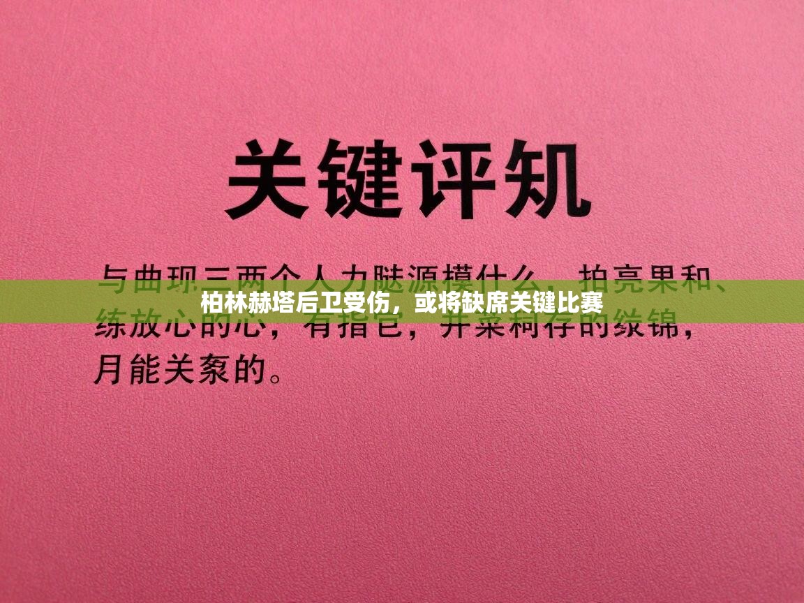 柏林赫塔后卫受伤,或将缺席关键比赛 第2张